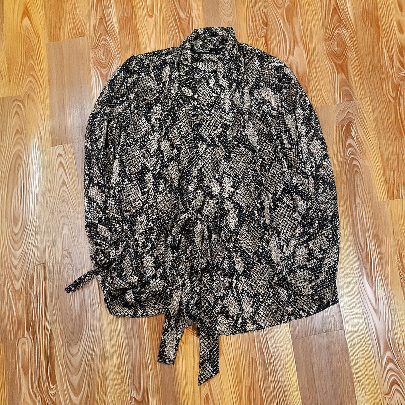 Karen Millen UK10 Snake Print Long Sleeve Wrap Style Formal Casual Blouse Shirt by Karen Millen – | RewearableUK