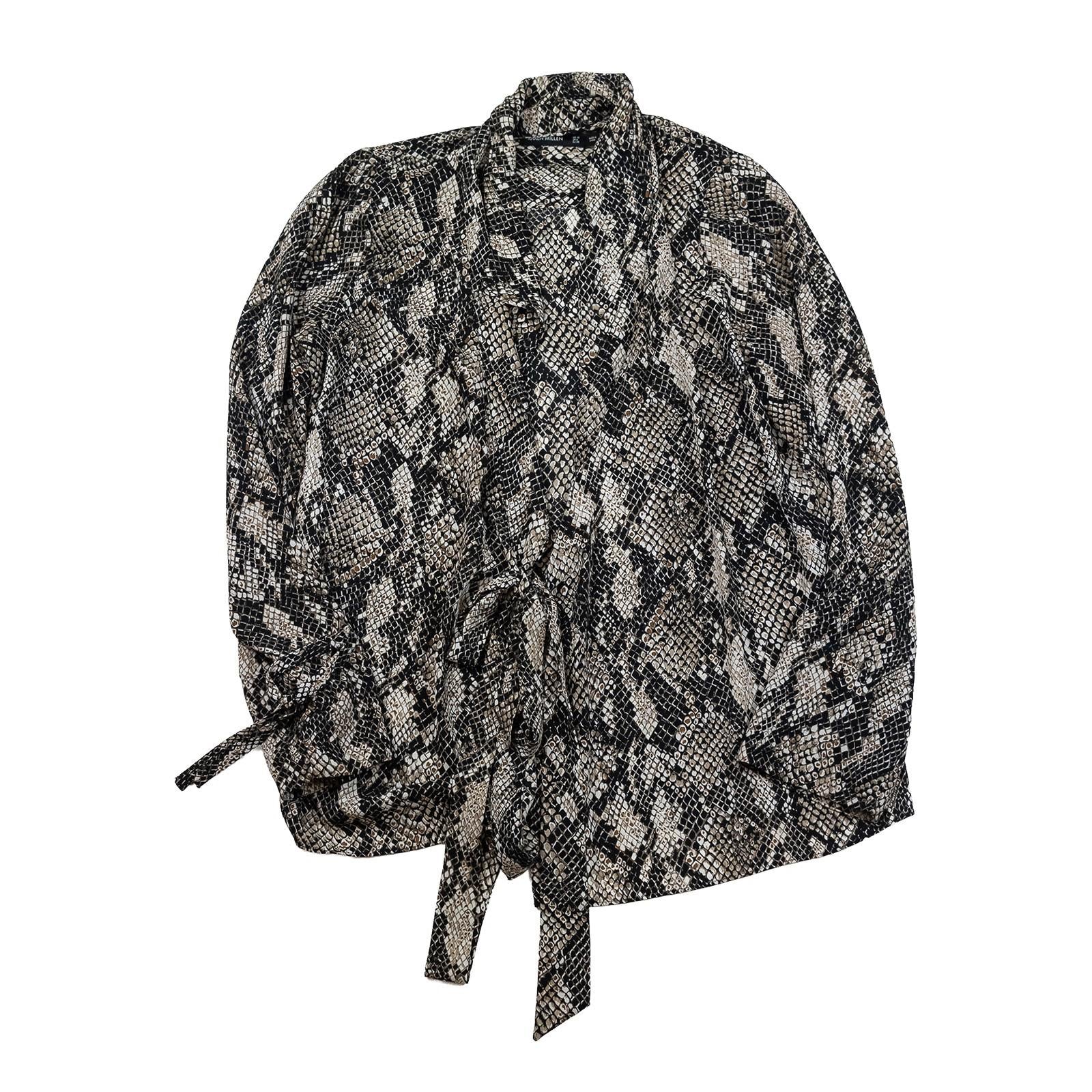 Karen Millen UK10 Snake Print Long Sleeve Wrap Style Formal Casual Blouse Shirt by Karen Millen – | RewearableUK