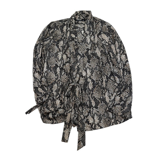 Karen Millen UK10 Snake Print Long Sleeve Wrap Style Formal Casual Blouse Shirt by Karen Millen – | RewearableUK