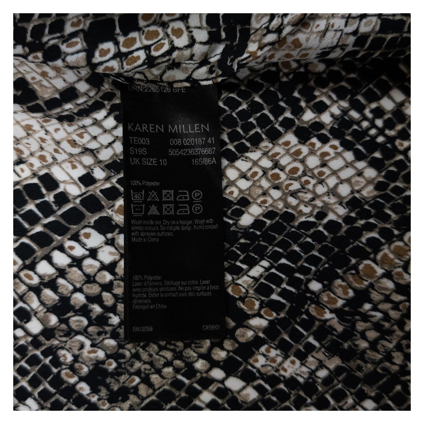 Karen Millen UK10 Snake Print Long Sleeve Wrap Style Formal Casual Blouse Shirt by Karen Millen – | RewearableUK