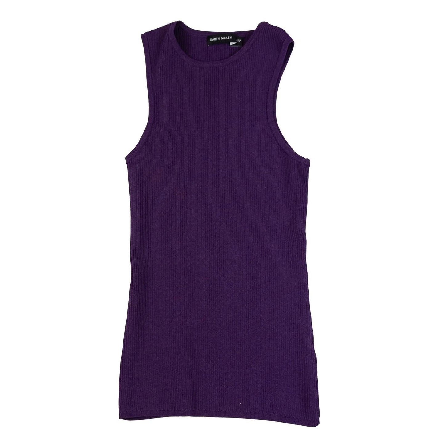 Karen Millen Woman Purple Ribbed Top Size S Viscose Blend Sleeveless Longline Kn by Karen Millen – | RewearableUK