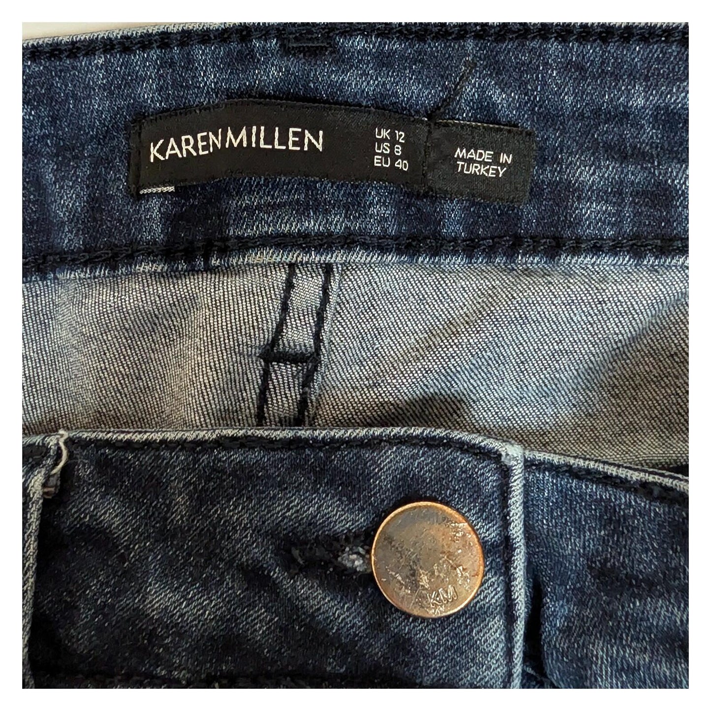 Karen Millen Women Blue Skinny Jeans UK12 EU40 Stretch Denim by Karen Millen – JEANS | RewearableUK