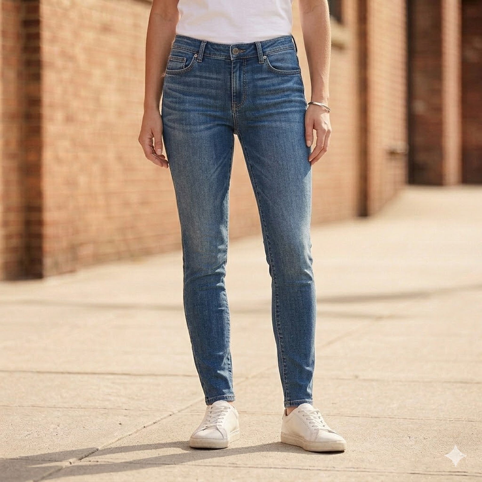 karen millen womens medium blue stretch denim mid rise skinny jeans 12 by Karen Millen – JEANS | RewearableUK