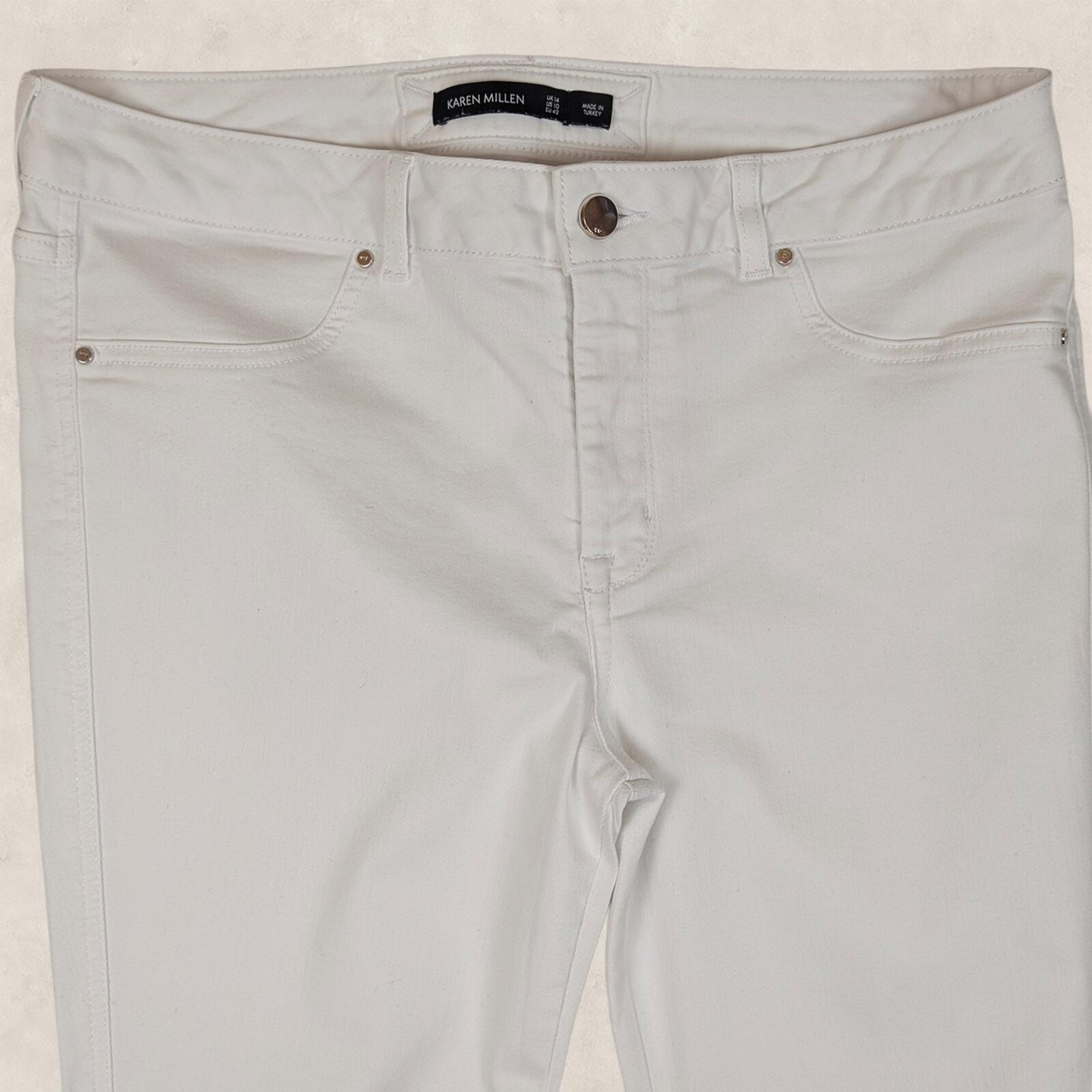 karen millen womens white stretch cotton skinny denim jeans size uk 14 us 10 by Karen Millen – | RewearableUK