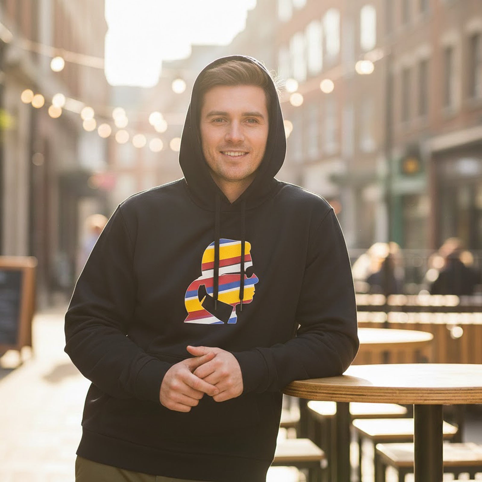 Karl Lagerfeld Hoodie Black Size XXL Ikonik Stripe Logo Cotton Jumper (See Defec by Karl Lagerfeld – | RewearableUK