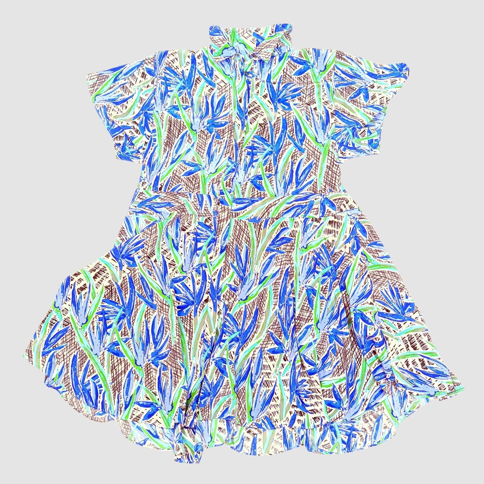kenzo paris womens floral pure silk short sleeve flared midi dress blue size 40 by Kenzo – | RewearableUK