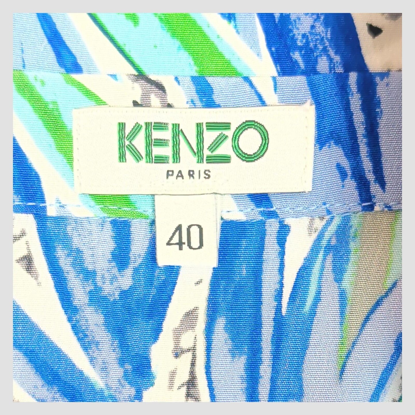 kenzo paris womens floral pure silk short sleeve flared midi dress blue size 40 by Kenzo – | RewearableUK