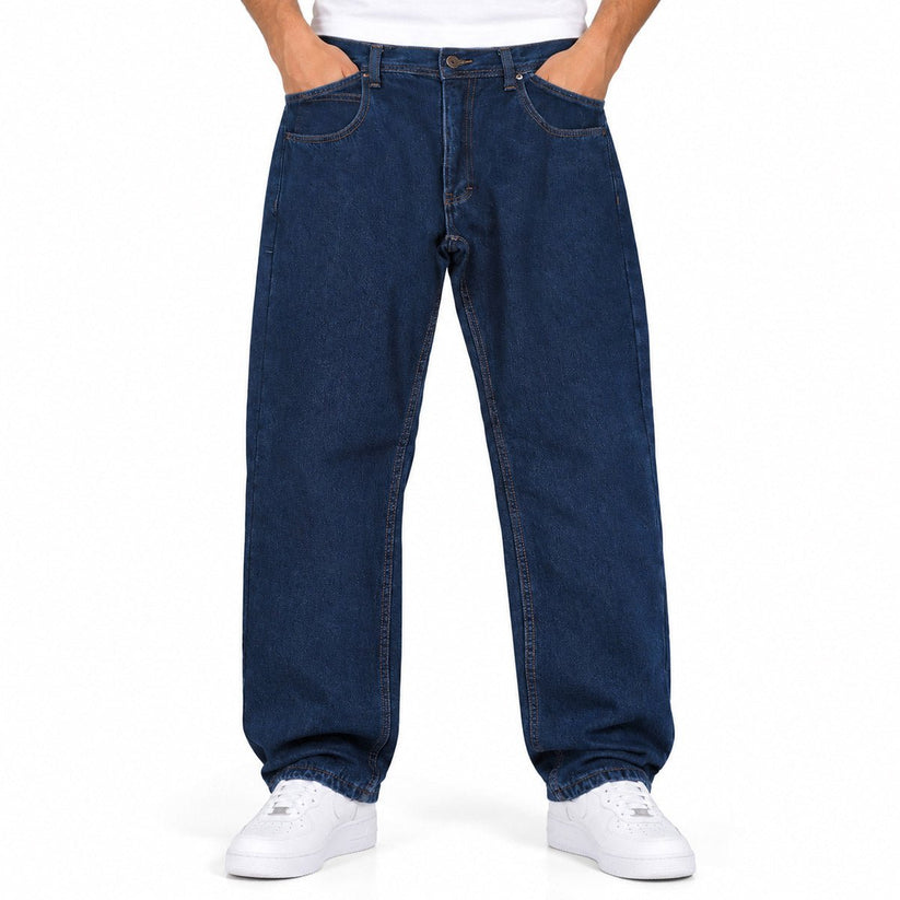 KEY Men's W32 L34 Lined Jeans Dark Blue Denim Straight Leg Workwear Trousers – Jeans product photo 1 | RewearableUK