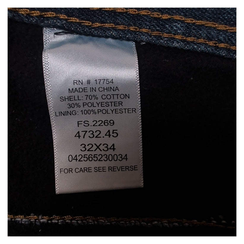 KEY Mens W32 L34 Lined Jeans Dark Blue Denim Straight Leg Workwear Trousers – product photo 5 | RewearableUK