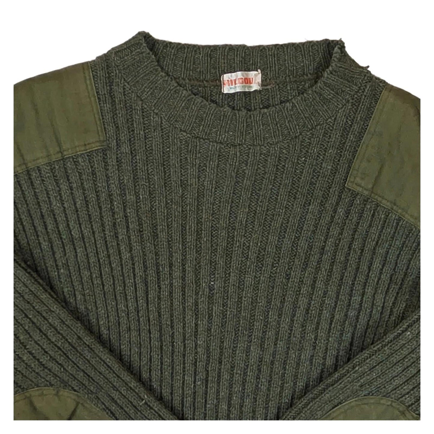 kilgour mens commando sweater size 44 olive green ribbed jumper scotland by kilgour – | RewearableUK