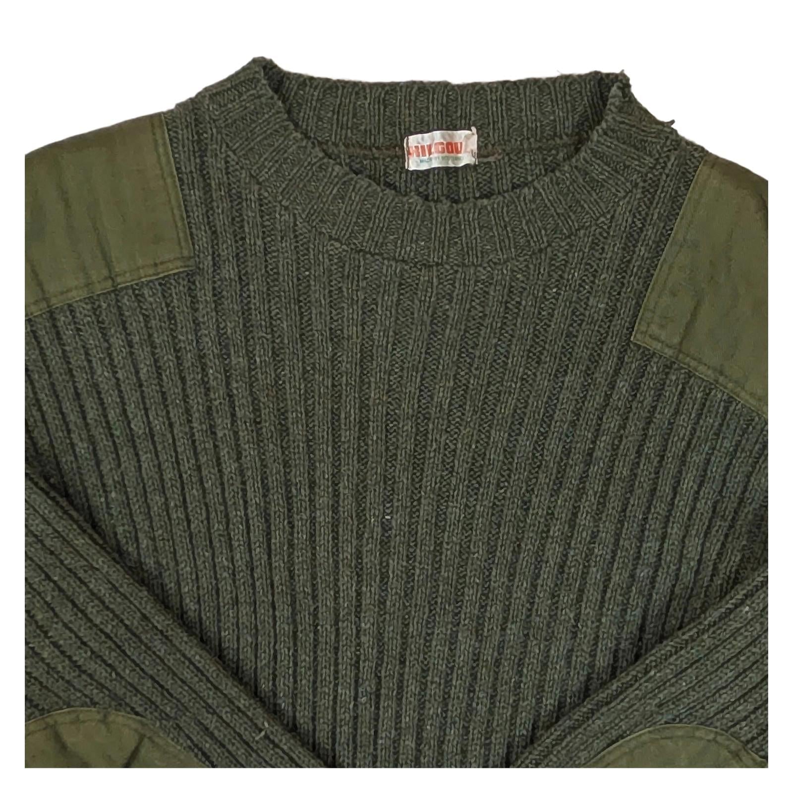 kilgour mens commando sweater size 44 olive green ribbed jumper scotland by kilgour – | RewearableUK