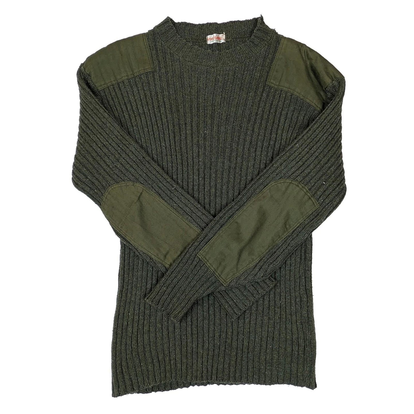 kilgour mens commando sweater size 44 olive green ribbed jumper scotland by kilgour – | RewearableUK