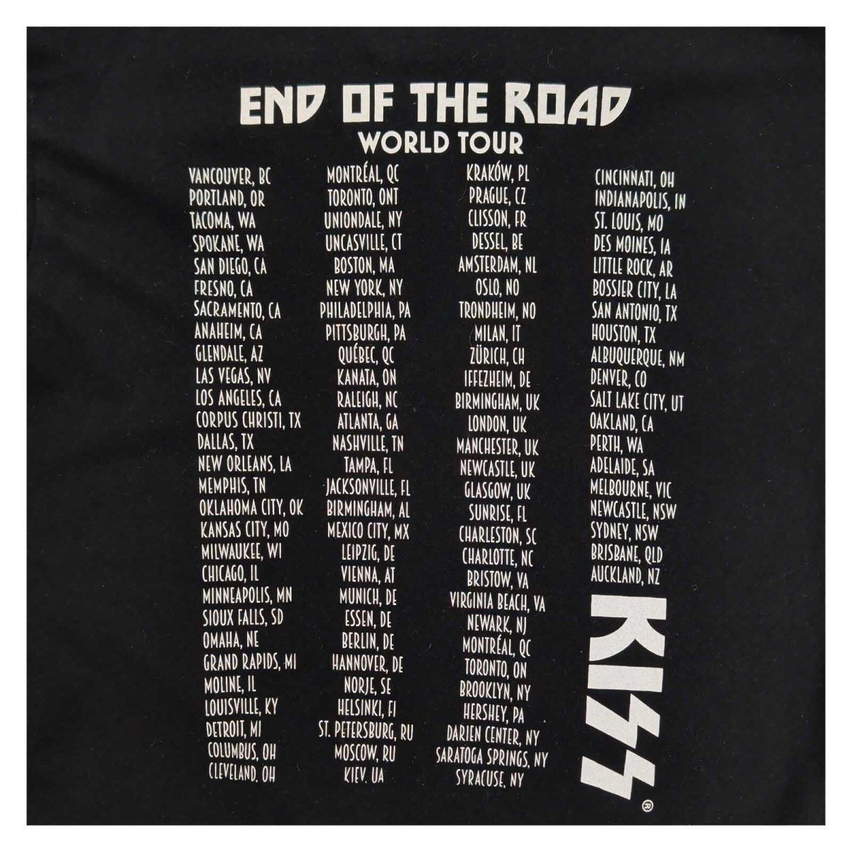 KISS End Of The Road World Tour Long Sleeve T-Shirt Black L Official Rock Band – product photo 6 | RewearableUK