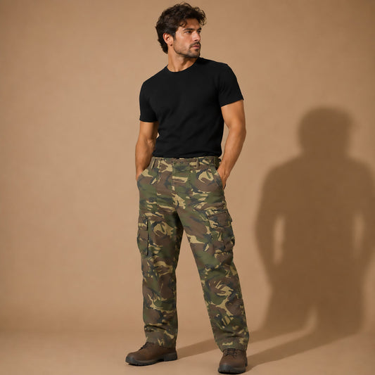 Kombat UK Woodland Camo Cargo Trousers Waist 42 by Combat – MILITARY | RewearableUK