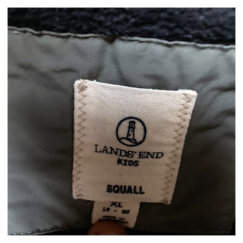 Lands End Kids Squall Waterproof Hooded Winter Coat Navy Grey XL 18-20 – product photo 3 | RewearableUK