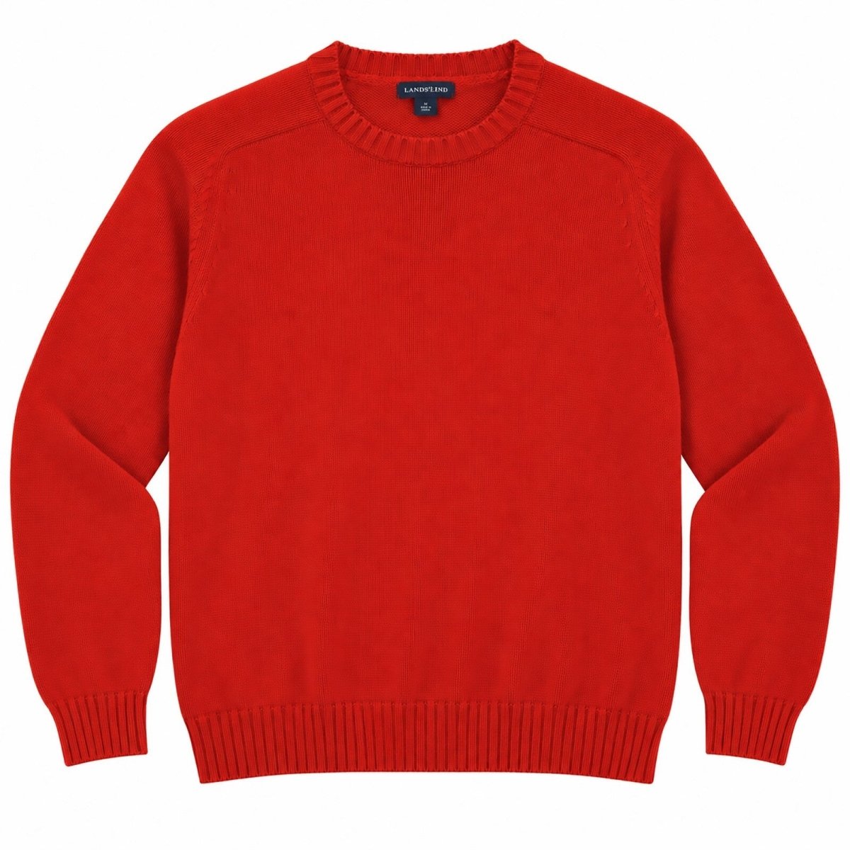 Lands' End Men's Jumper Large Red Crew Neck 100% Cotton – product photo 1 | RewearableUK