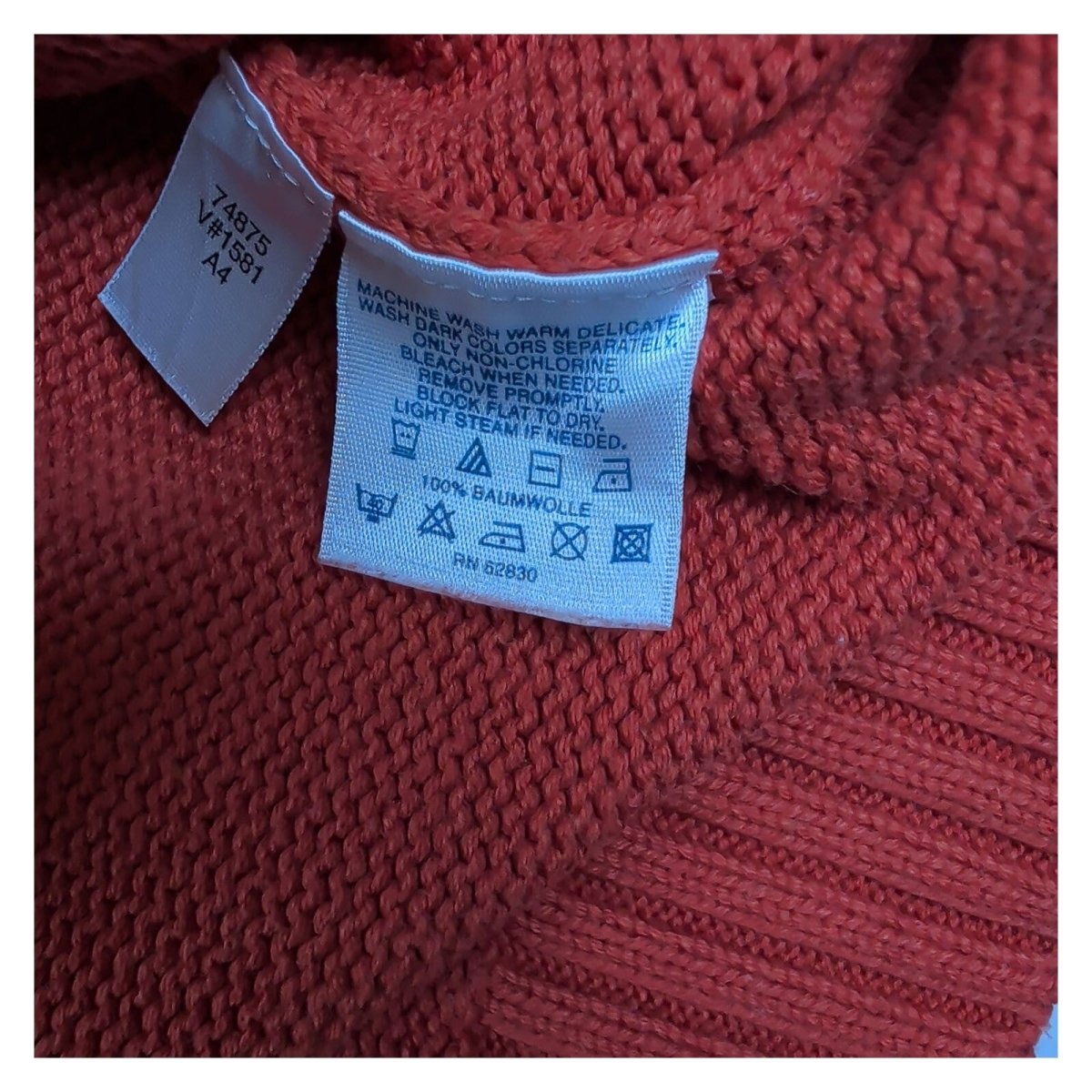 Lands' End Men's Jumper Large Red Crew Neck 100% Cotton – product photo 7 | RewearableUK