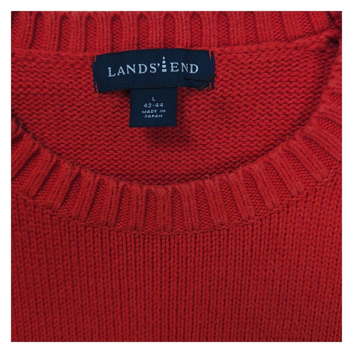 Lands' End Men's Jumper Large Red Crew Neck 100% Cotton – product photo 6 | RewearableUK