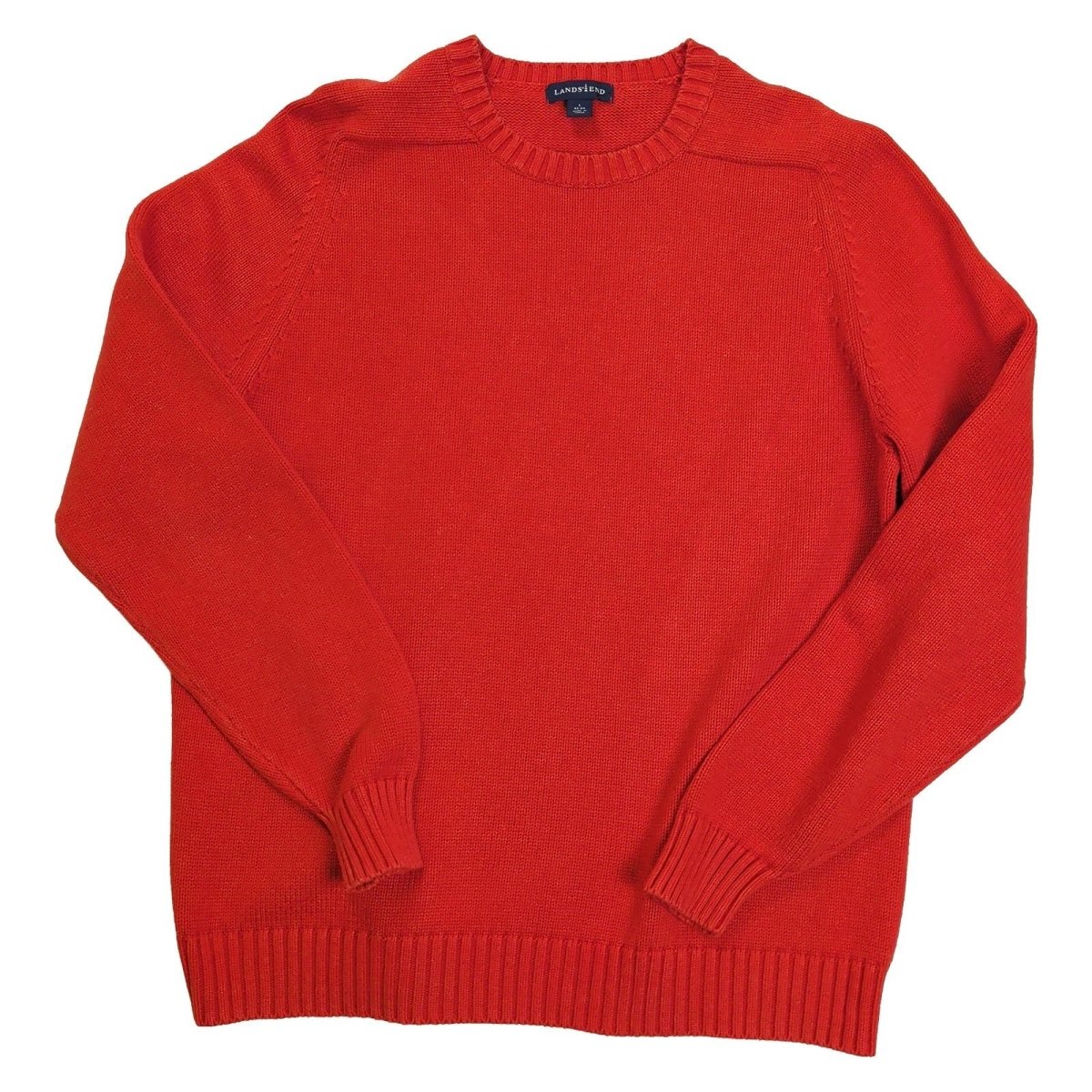 Lands' End Men's Jumper Large Red Crew Neck 100% Cotton – product photo 9 | RewearableUK