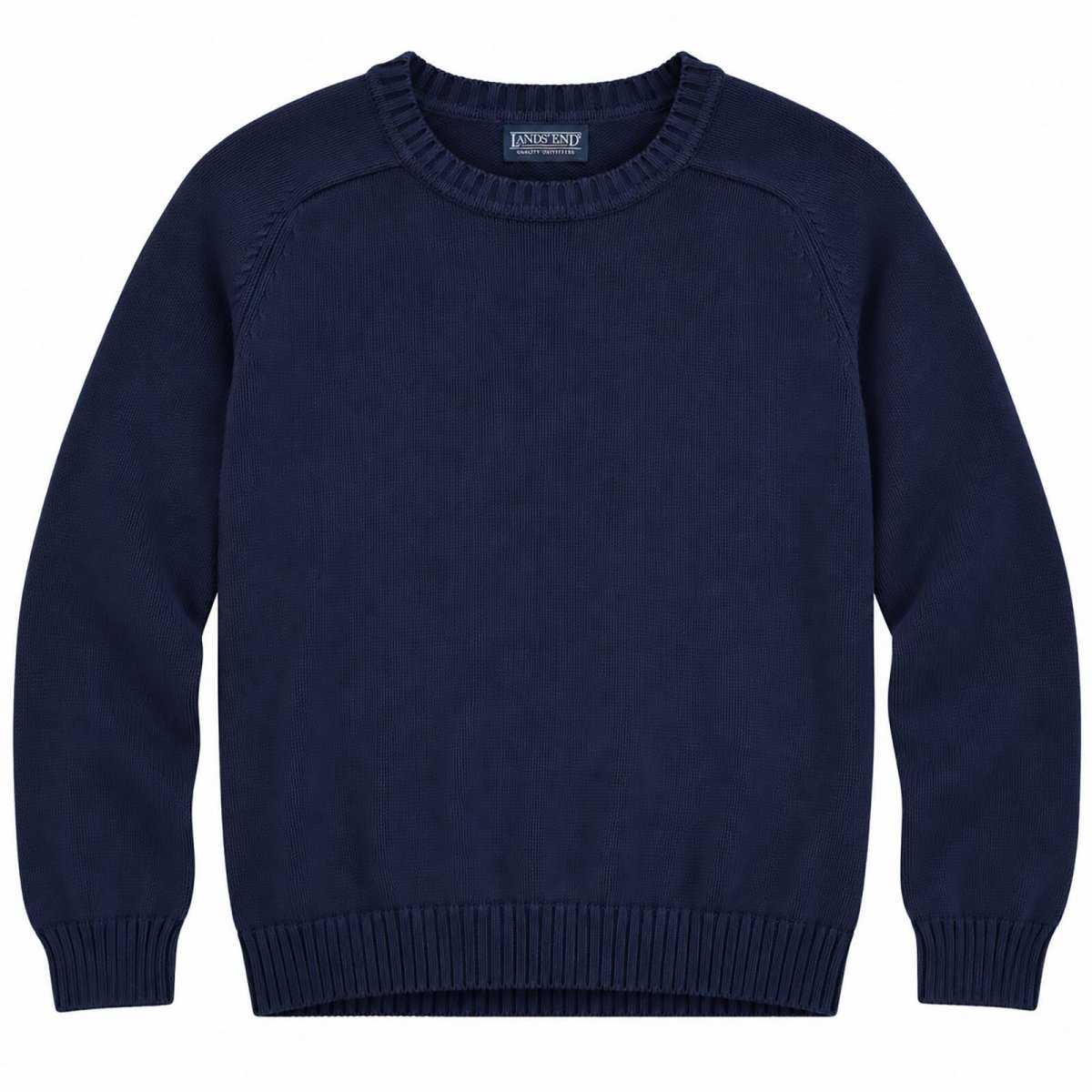 Lands' End Men's Jumper Regular 42-44 Navy Cotton Crew Neck – product photo 1 | RewearableUK