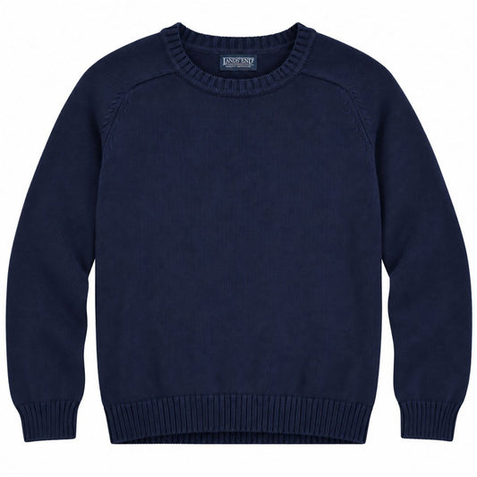 Lands' End Men's Jumper Regular 42-44 Navy Cotton Crew Neck – product photo 1 | RewearableUK