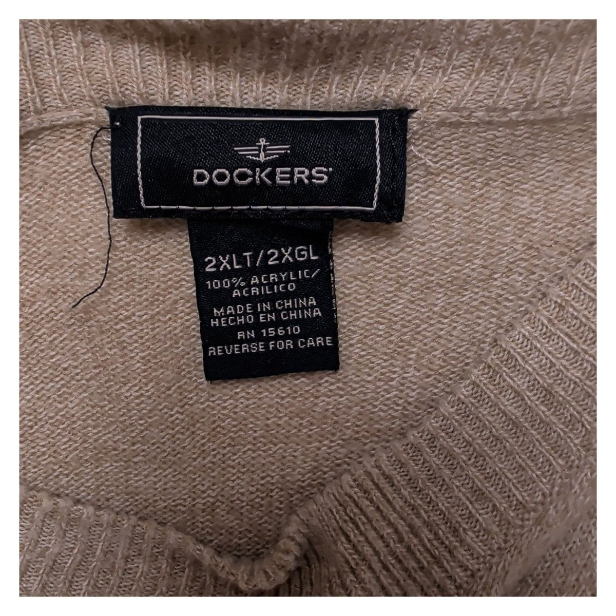 Lands' End Men's Jumper Regular XXL Beige Striped Crew Neck – product photo 7 | RewearableUK