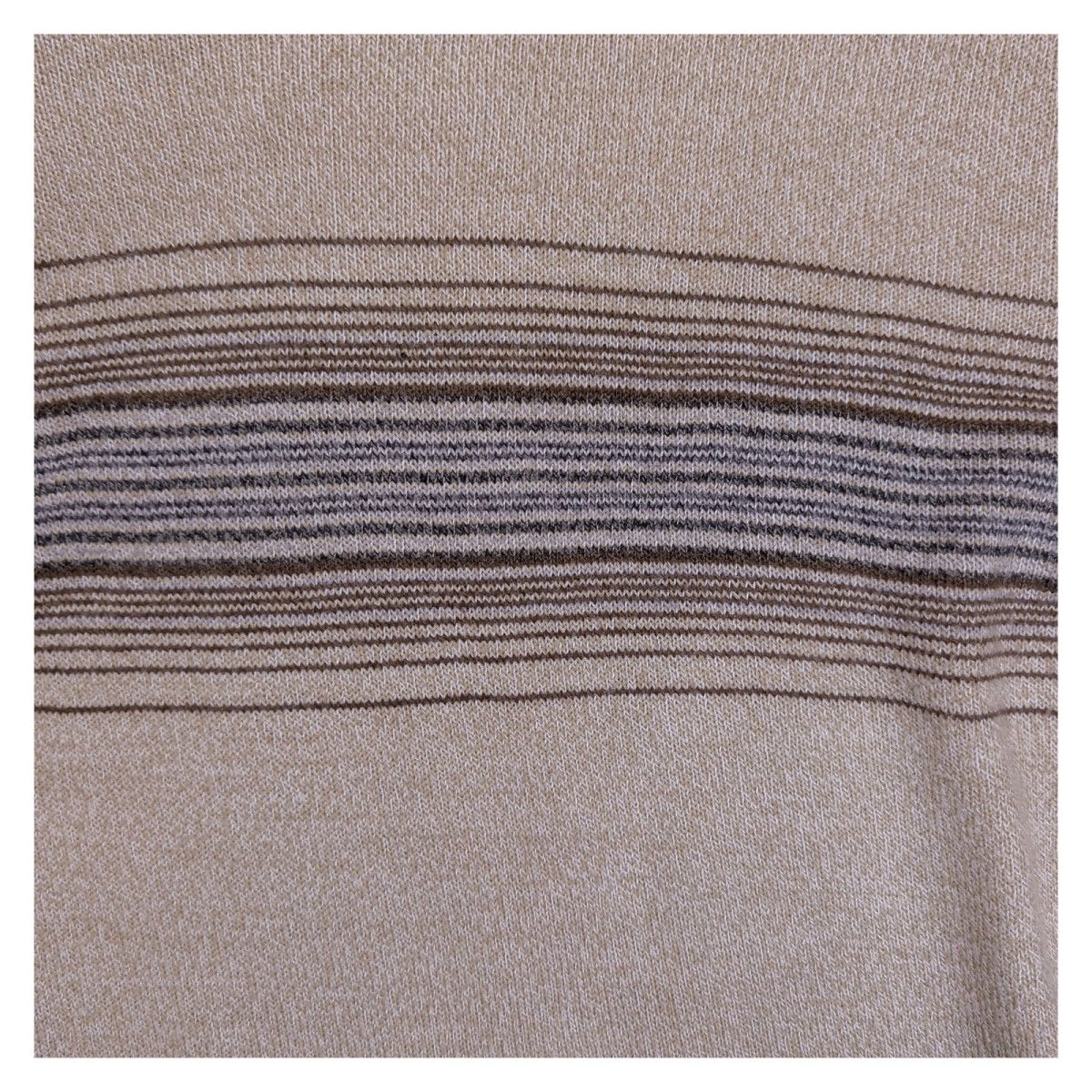 Lands' End Men's Jumper Regular XXL Beige Striped Crew Neck – product photo 3 | RewearableUK