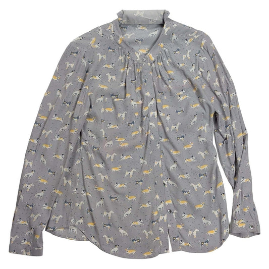 Laura Ashley Grey Dog Print Viscose Blouse – UK 8 – product photo 1 | RewearableUK
