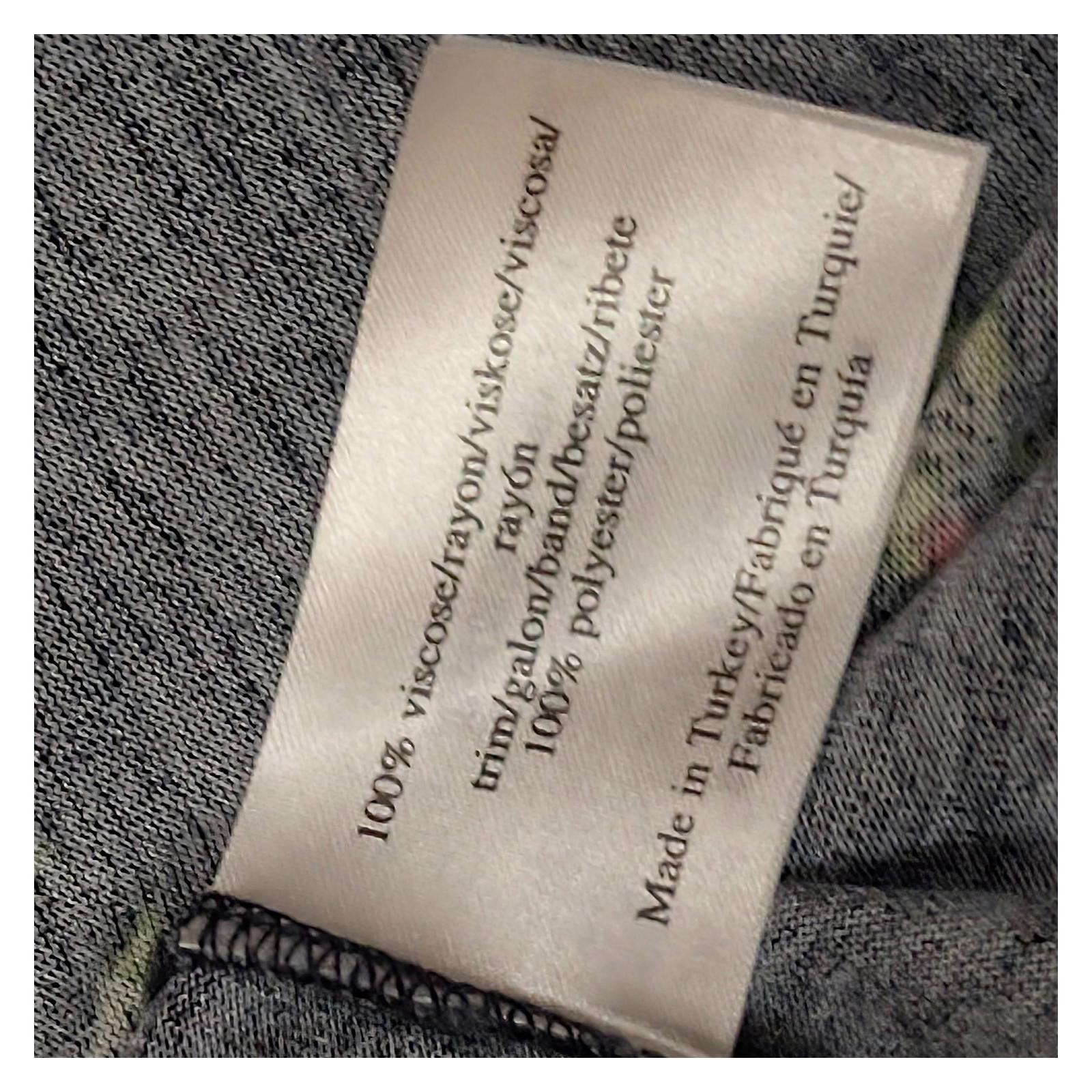 Laura Ashley Navy Floral Chevron Top Size UK 18 Viscose Boho Ruffle Sleeve Blous by Laura Ashley – | RewearableUK