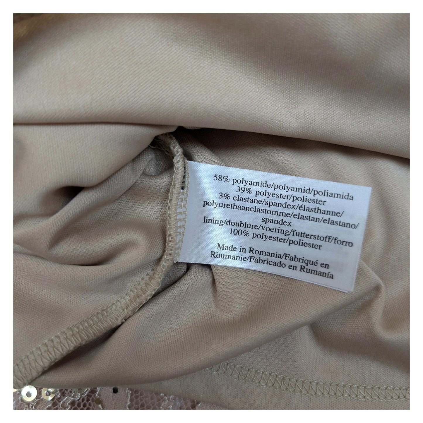 Laura Ashley Sequin Lace Top UK 16 Beige Gold Wrap V - Neck 3/4 Sleeve Blouse by Laura Ashley – | RewearableUK