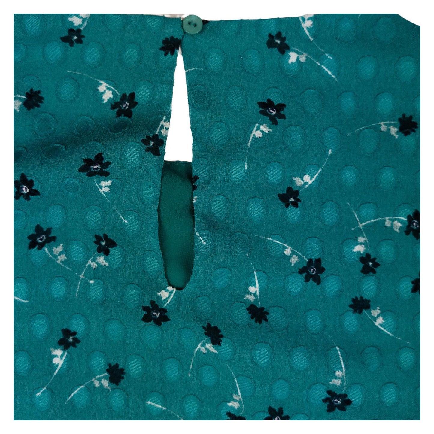 Laura Ashley Woman Green Dobby Blouse Size UK 12 Floral Shirred Cuff Long Sleeve by Laura Ashley – | RewearableUK