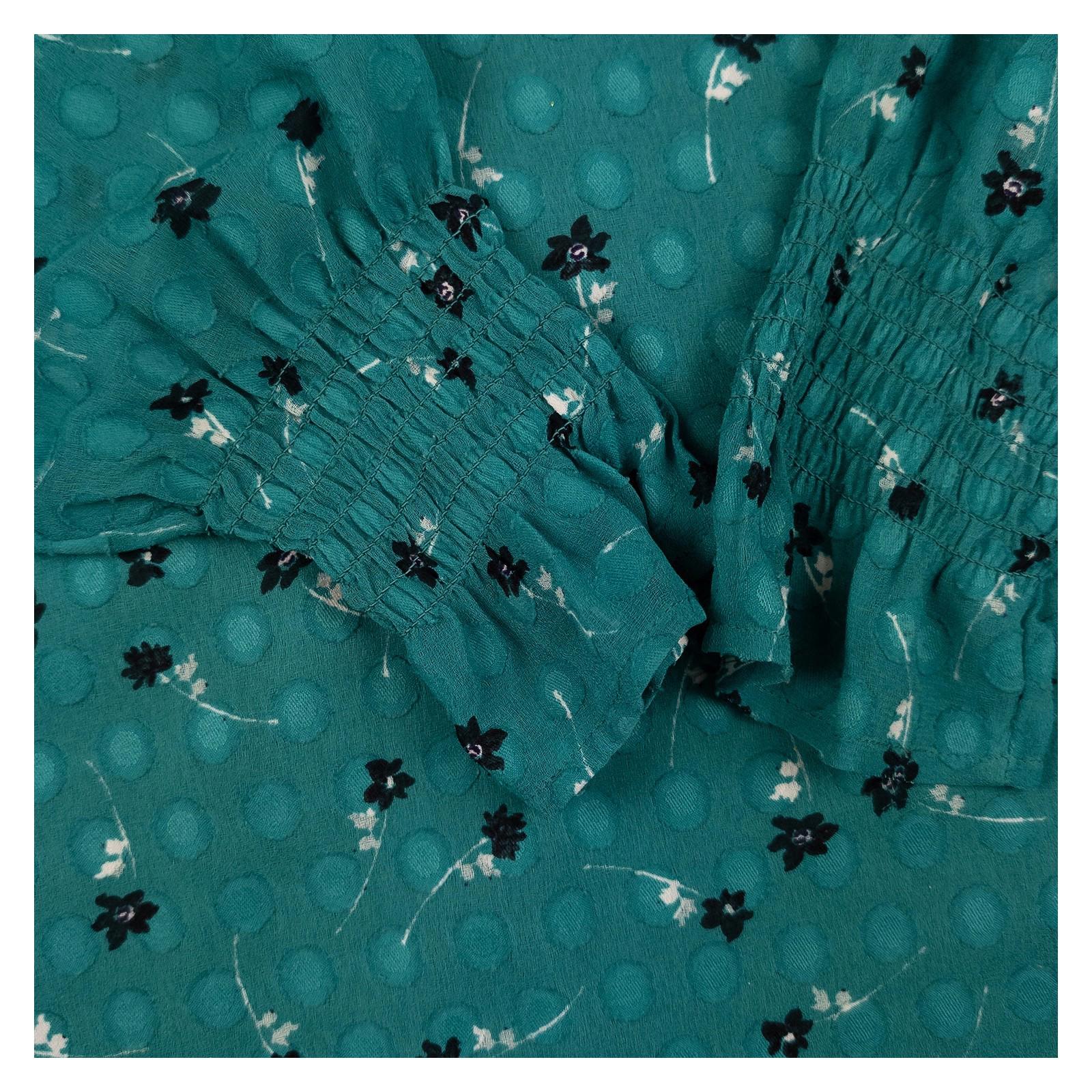 Laura Ashley Woman Green Dobby Blouse Size UK 12 Floral Shirred Cuff Long Sleeve by Laura Ashley – | RewearableUK