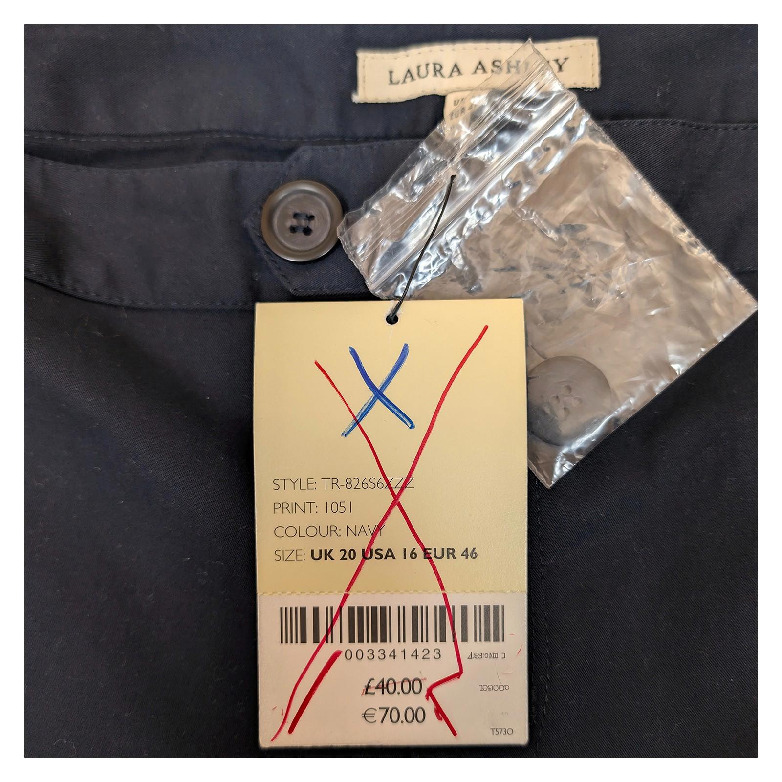 laura ashley women navy cotton chinos trousers uk 20 eur 46 new with tags by Laura Ashley – | RewearableUK