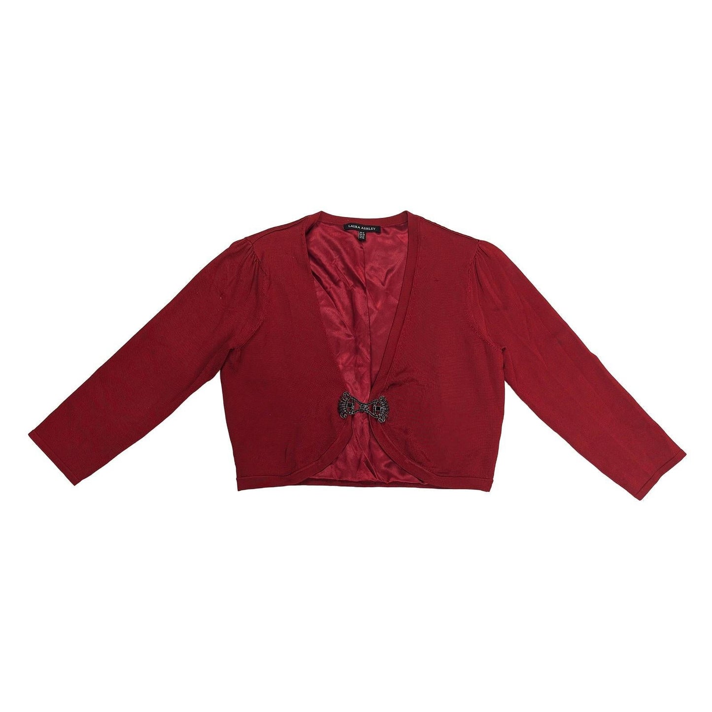 laura ashley womens red cropped cardigan bolero size uk 12 ornate clasp by Laura Ashley – | RewearableUK