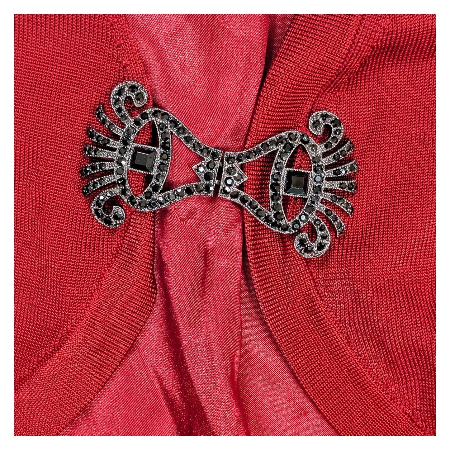 laura ashley womens red cropped cardigan bolero size uk 12 ornate clasp by Laura Ashley – | RewearableUK
