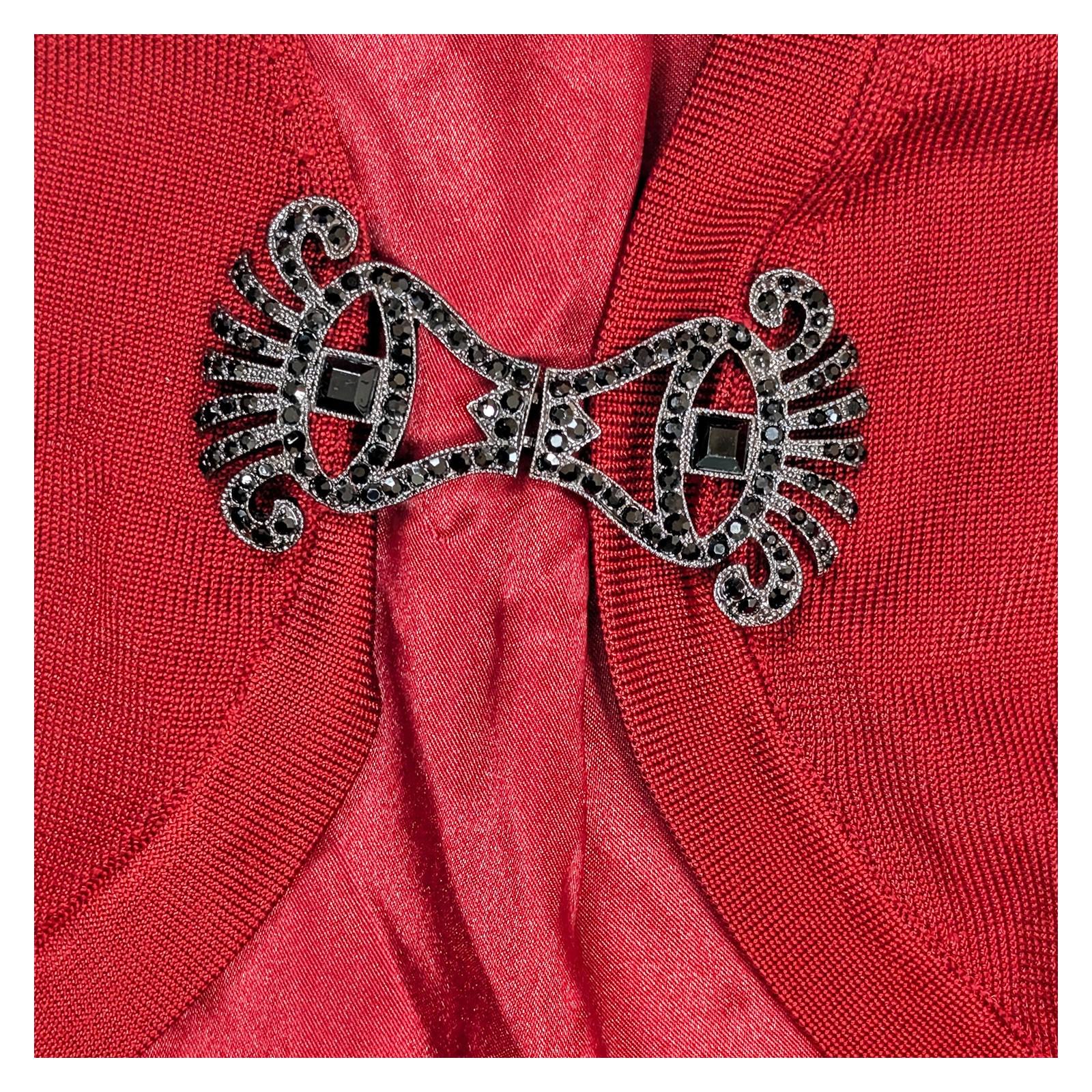 laura ashley womens red cropped cardigan bolero size uk 12 ornate clasp by Laura Ashley – | RewearableUK