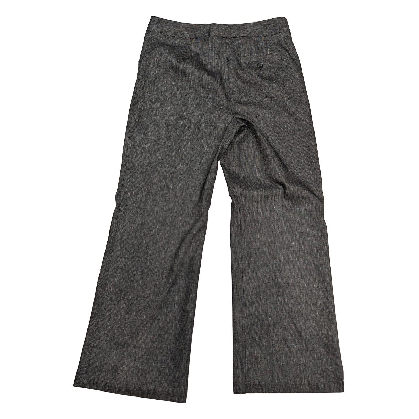 laura ashley womens wide leg trousers size uk 10 dark grey linen blend by Laura Ashley – | RewearableUK
