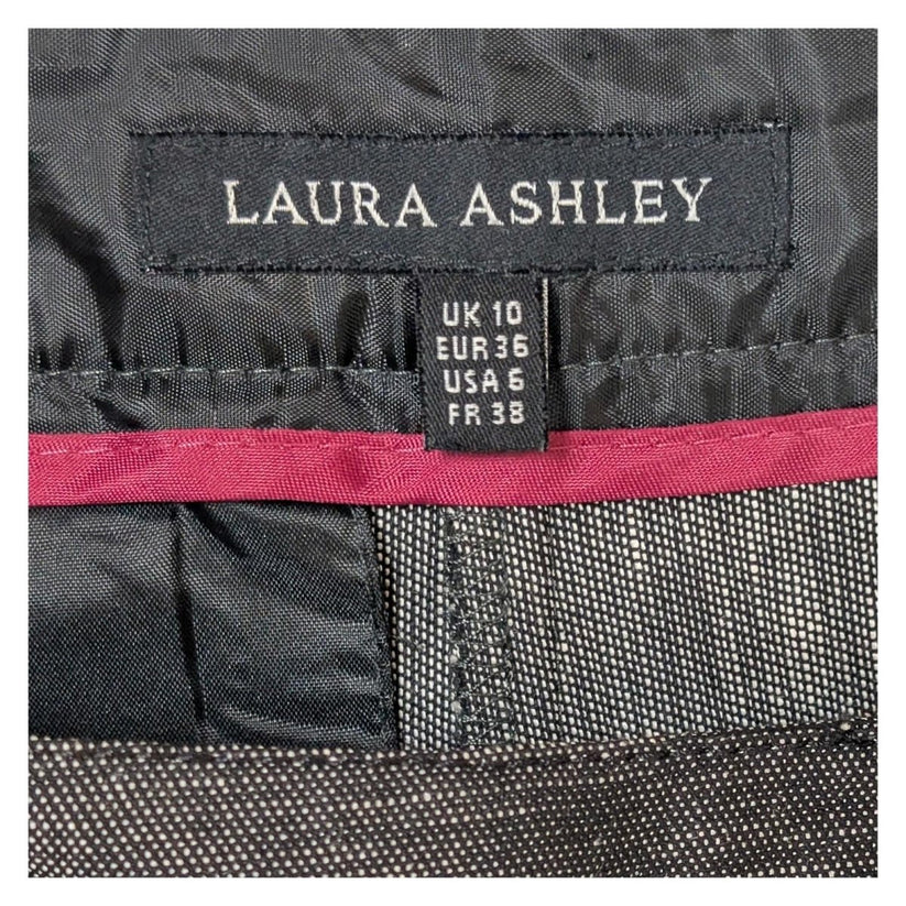 laura ashley womens wide leg trousers size uk 10 dark grey linen blend by Laura Ashley – | RewearableUK