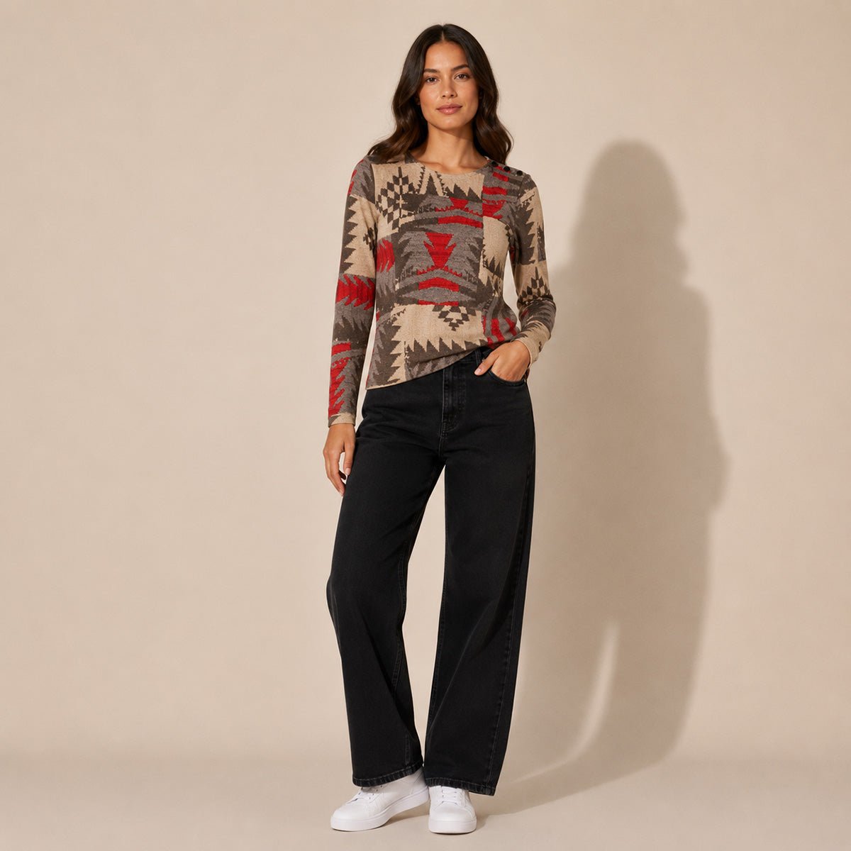 Lauren Ralph Lauren Aztec Print Cotton Top Size S – Top product photo 1 | RewearableUK
