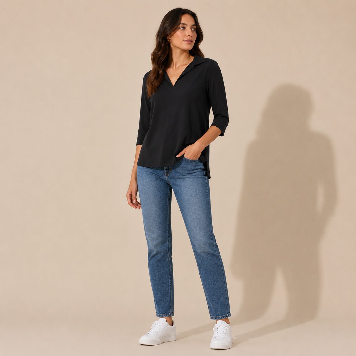 Lauren Ralph Lauren Black Collared Tunic Top – Size S – Top product photo 1 | RewearableUK