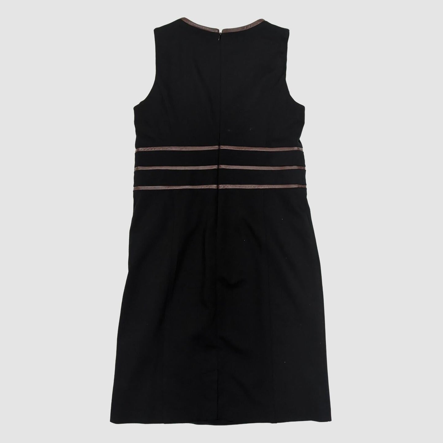Lauren Ralph Lauren Black Sleeveless Sheath Dress Size 14 Faux Leather Trim by Lauren Ralph Lauren – | RewearableUK