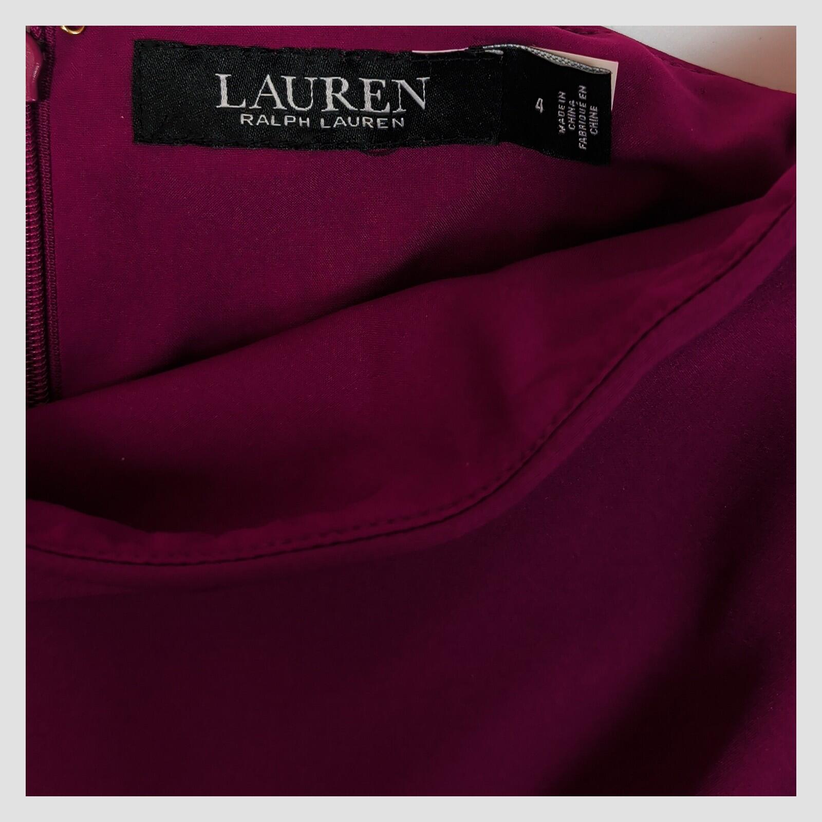 Lauren Ralph Lauren Magenta Bow Sheath Dress Size 4 Off Shoulder Occasion by Lauren Ralph Lauren – DRESSING | RewearableUK