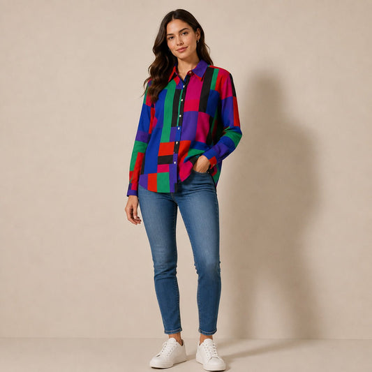 Lauren Ralph Lauren Multicolour Geometric Shirt – Size L – Shirt product photo 1 | RewearableUK