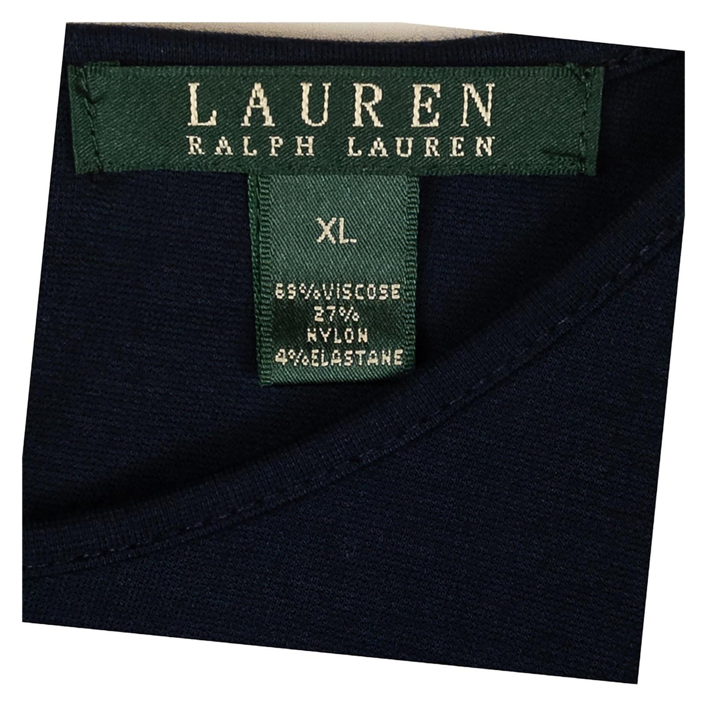Lauren Ralph Lauren Navy Peplum Top Size XL Orange Trim 3/4 Sleeve Keyhole Back by Lauren Ralph Lauren – | RewearableUK