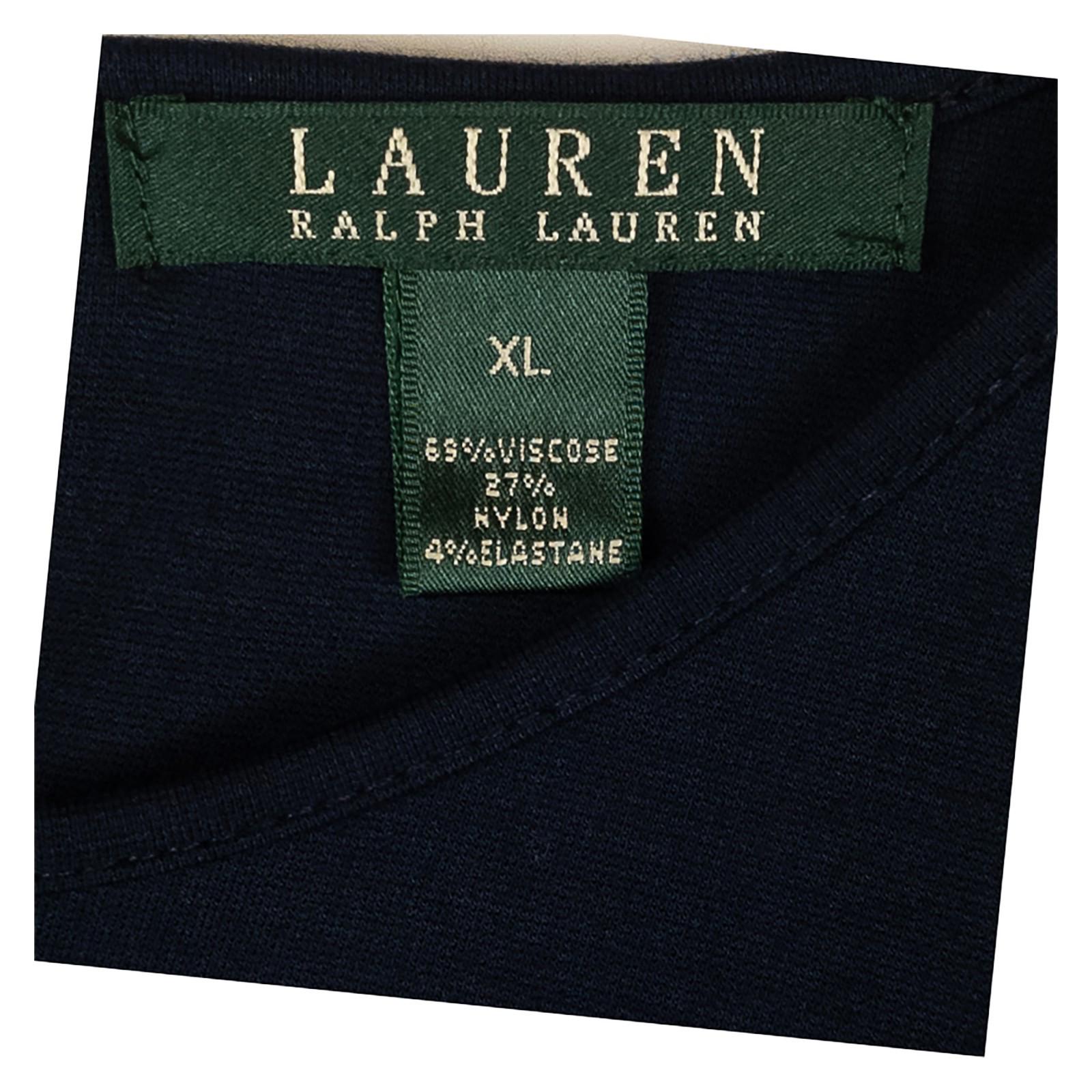 Lauren Ralph Lauren Navy Peplum Top Size XL Orange Trim 3/4 Sleeve Keyhole Back by Lauren Ralph Lauren – | RewearableUK