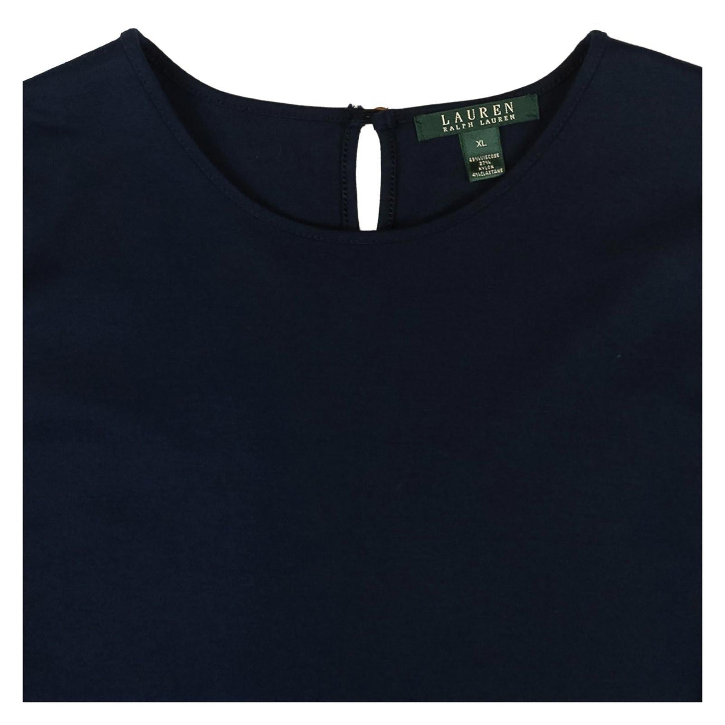 Lauren Ralph Lauren Navy Peplum Top Size XL Orange Trim 3/4 Sleeve Keyhole Back by Lauren Ralph Lauren – | RewearableUK