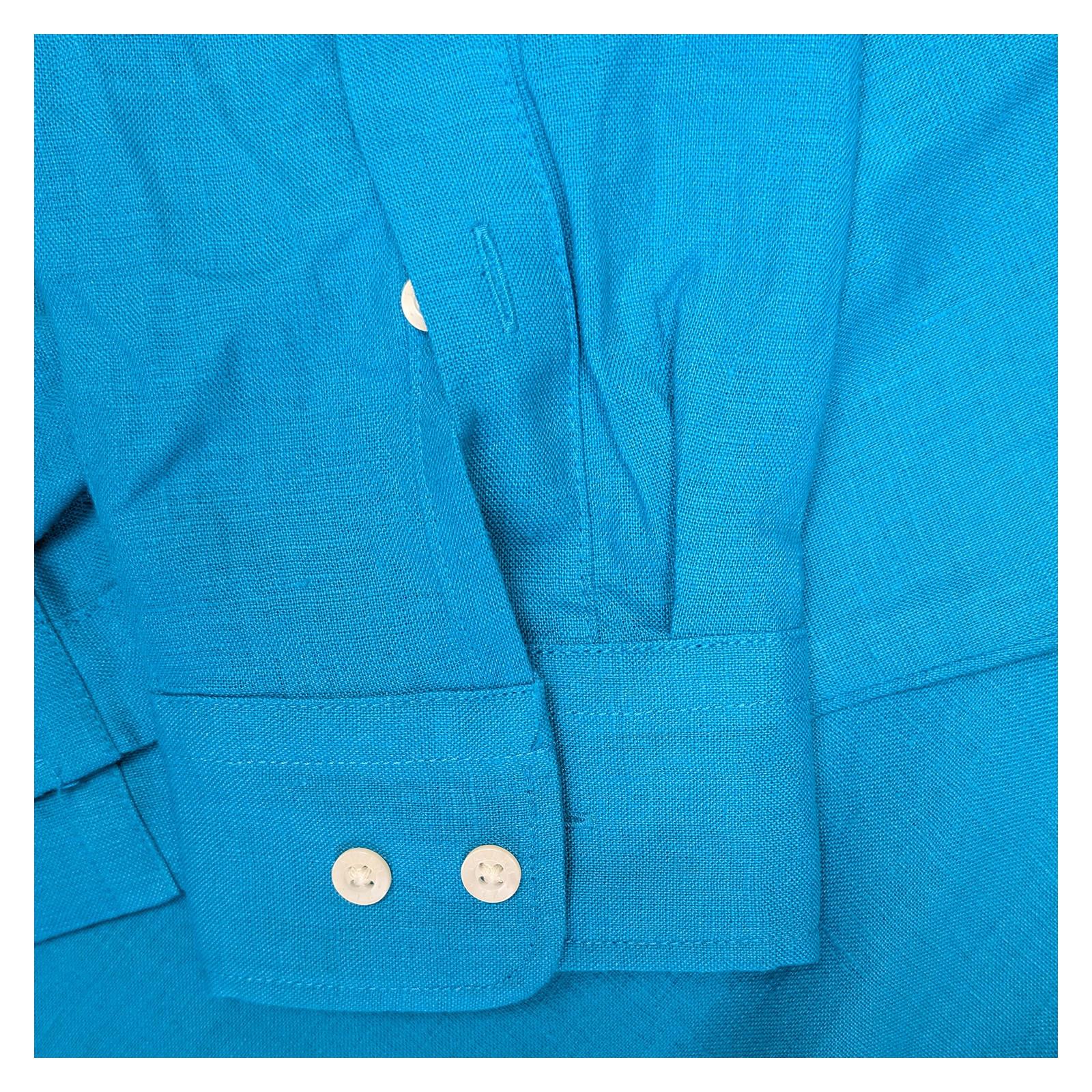 Lauren Ralph Lauren Petite Linen Tunic Top Size PS Small Turquoise Blue V - Neck by Lauren Ralph Lauren – | RewearableUK