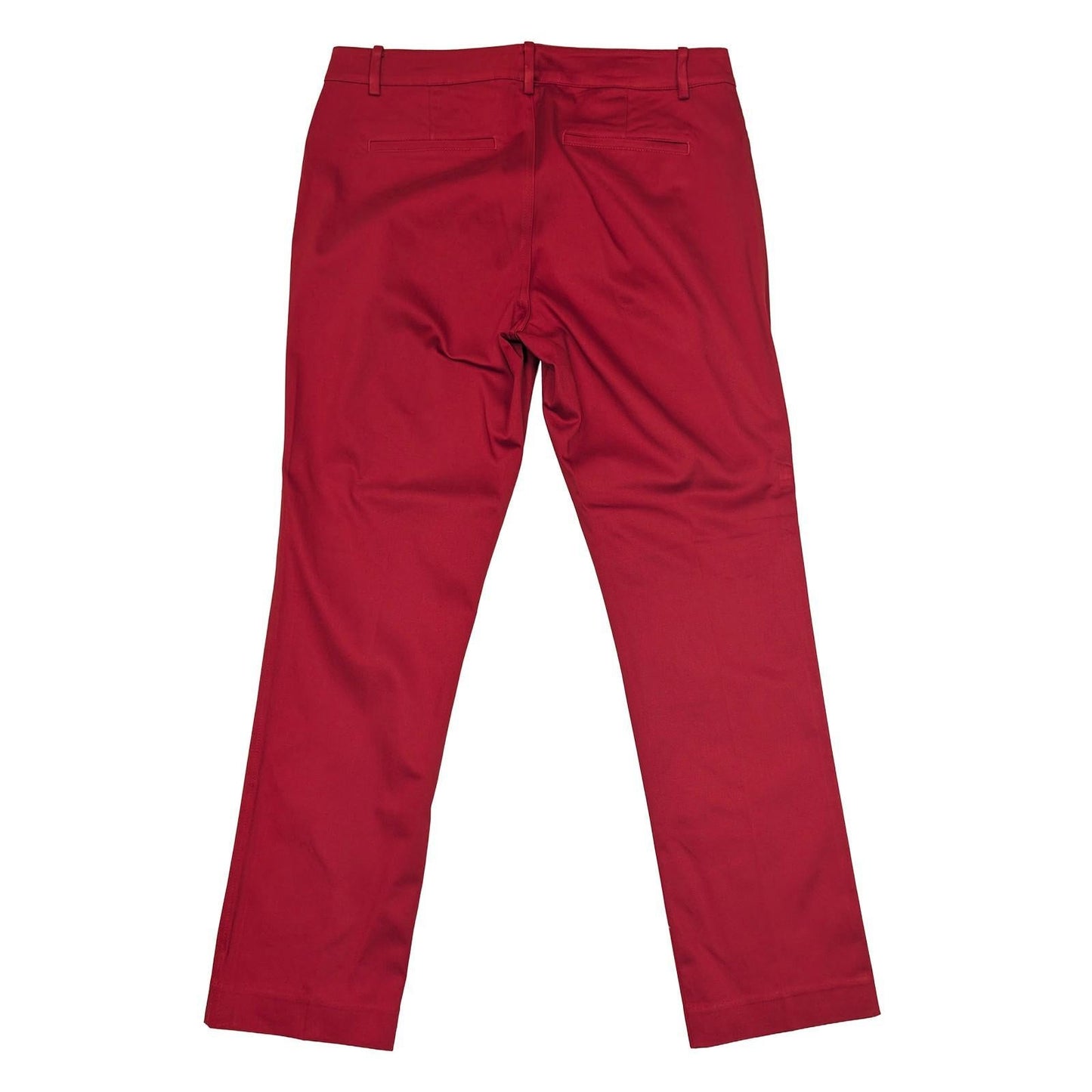 Lauren Ralph Lauren Red Chino Trousers US 10 UK 14 Stretch Cotton Gold Zip Pants by Lauren Ralph Lauren – | RewearableUK