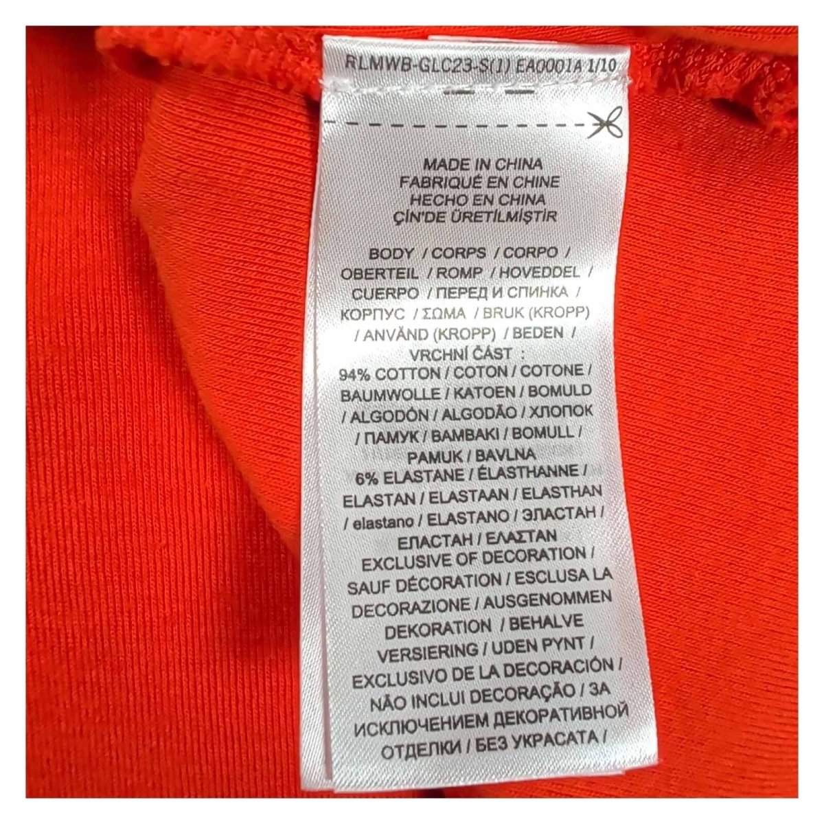 Lauren Ralph Lauren Red Orange Boat Neck Top XS Stretch Cotton Elbow Sleeve – product photo 4 | RewearableUK