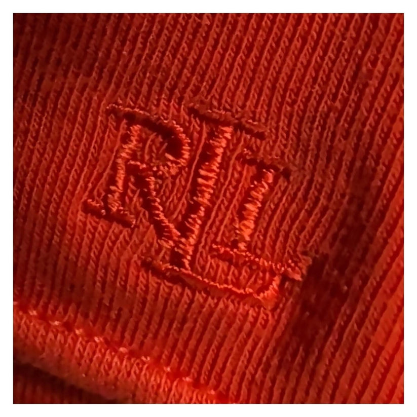 Lauren Ralph Lauren Red Orange Boat Neck Top XS Stretch Cotton Elbow Sleeve – product photo 3 | RewearableUK